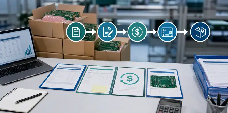 Invoice credit and replacement paperwork for PCB overage underage approval workflow