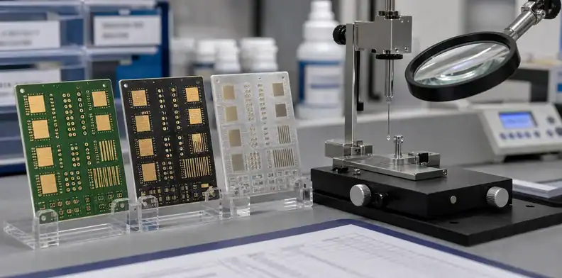 PCB shelf life review comparing OSP ENIG and HASL solderability test coupons