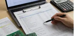 Purchase order desk showing pcb supplier payment terms with deposit, milestone and shipment-release evidence