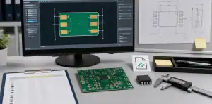 PCBA footprint mismatch before assembly quote engineering review with PCB land pattern, component package, BOM line, and assembly drawing