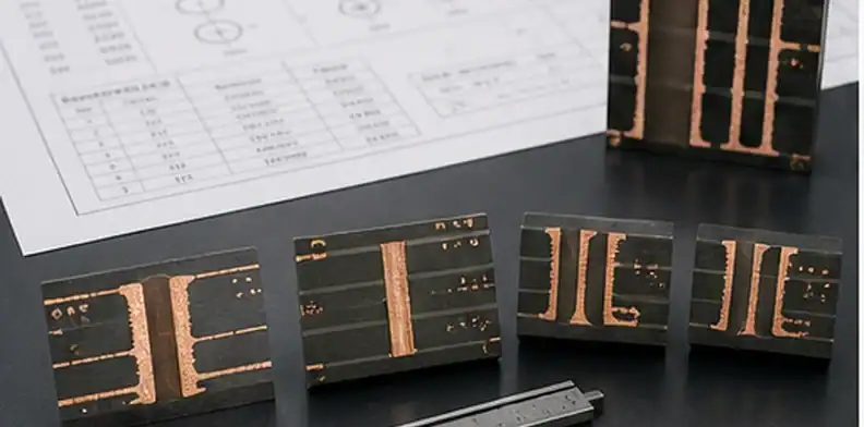 A microsection workstation shows PCB copper plating thickness review with plated holes, drill charts, and copper samples.