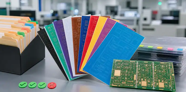 processed Gerber approval final CAM release package with colored layer sheets and PCB production folder