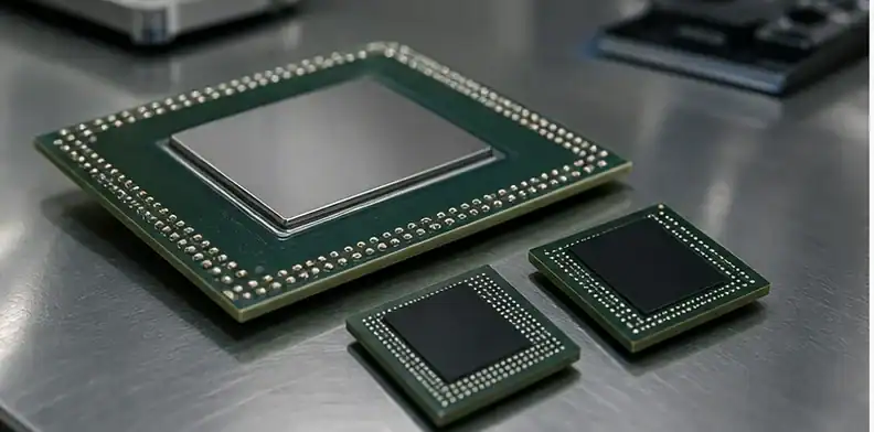 Processor and memory package samples show where BT and ABF substrate choices separate.