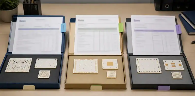 Prototype, pilot, and repeat order folders organize ceramic pcb moq lead time cost decisions.