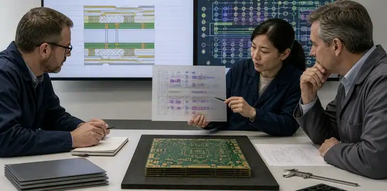 Engineering and purchasing review a deviation before releasing hybrid PCB layer registration requirements