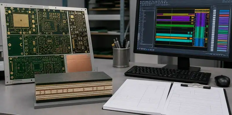 Engineering freezes stackup and CAM files for hybrid PCB production release