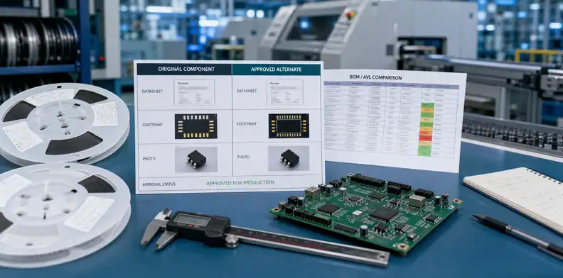 PCBA approved alternates datasheet and footprint comparison for PCBA approved alternates