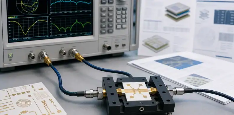 RF test fixtures and supplier notes verify ceramic pcb dielectric constant assumptions.