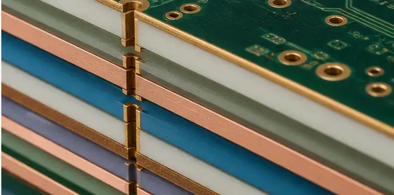 Engineer checking RF layer placement in a high frequency hybrid PCB stackup before quotation