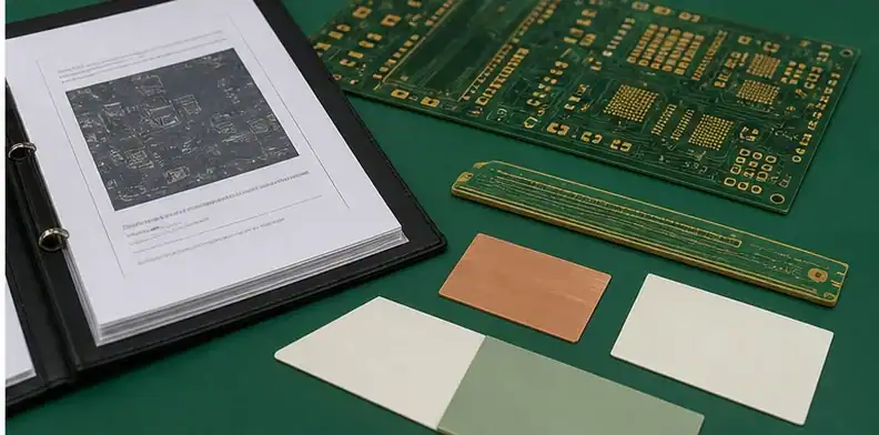 Buyer marking cost boundaries for a Rogers FR4 hybrid PCB quote before approval