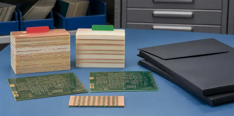Production records preserve the approved Rogers RO1200 PCB material baseline.