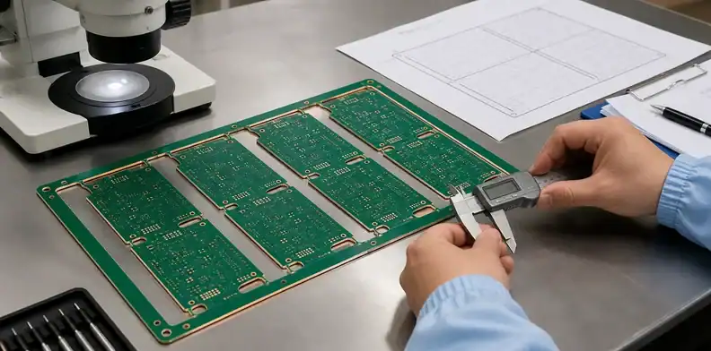 Panel routing and tab distance checks support pcb edge plating acceptance before production.