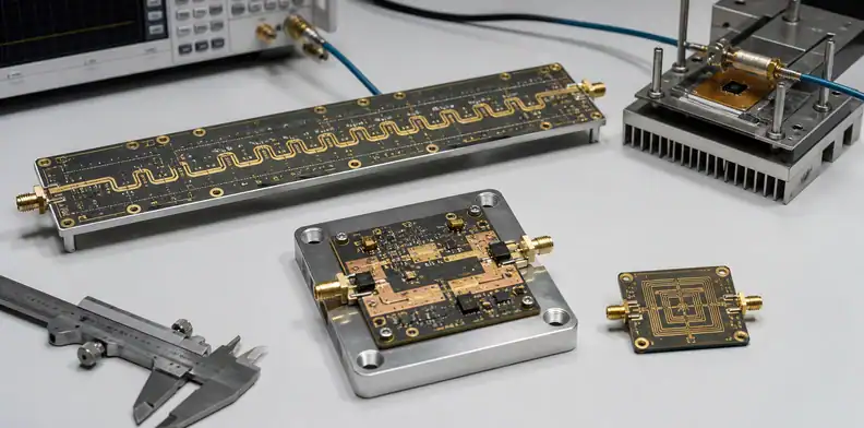 Three RF boards compare RT/duroid 6002 vs 6035HTC by function.