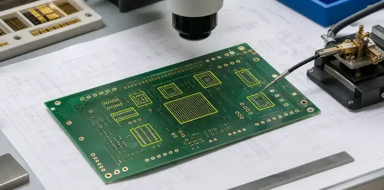 Selected pad groups on a board show enepig pcb finish feature mapping for RFQ evidence.