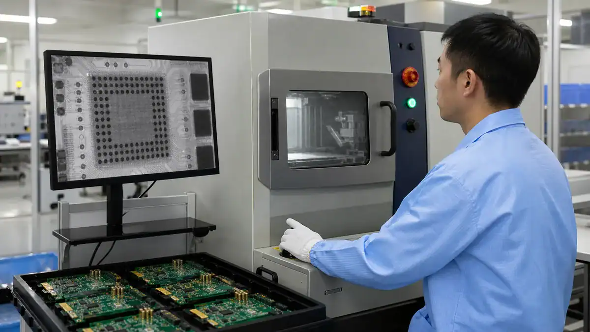X-ray inspection of BGA solder joints and hidden PCB assembly connections