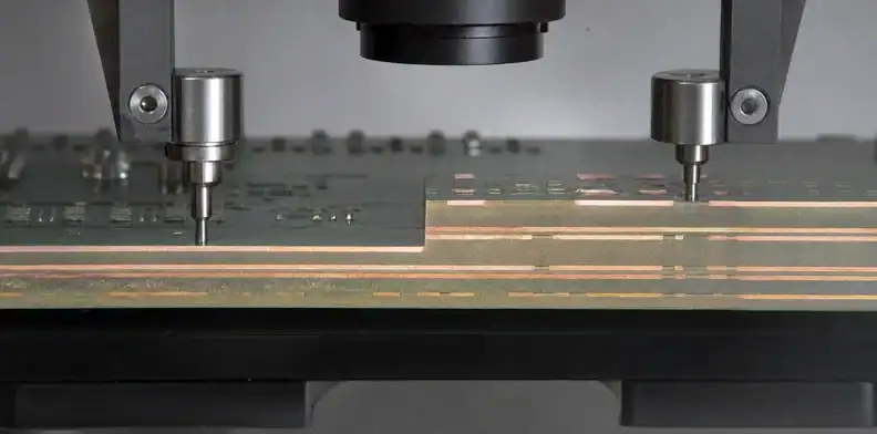A cutaway stepped-thickness PCB shows local thickness, resin fill, and reference-plane continuity.