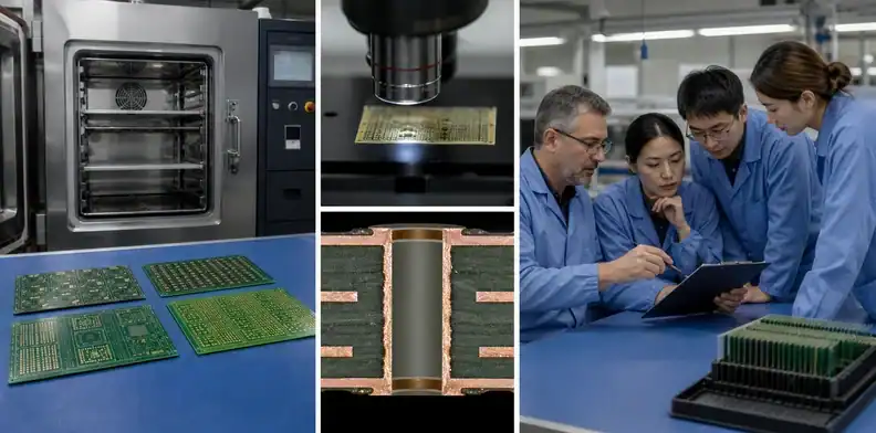 A thermal test coupon and release record support hybrid PCB via reliability before production