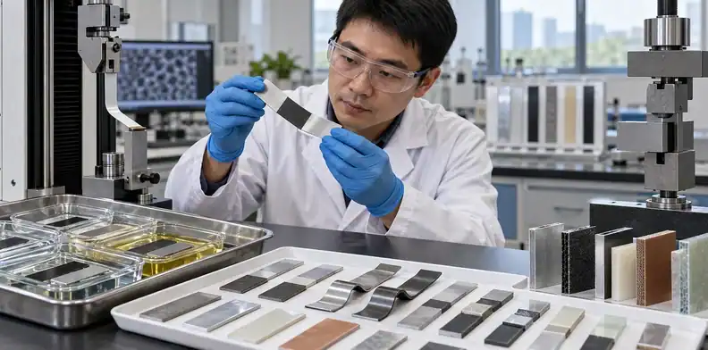 A laboratory test compares bond behavior of flexible-circuit material systems.