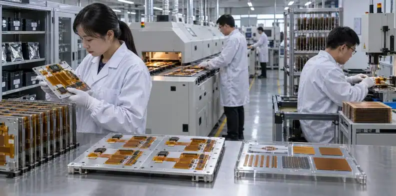 A flexible-circuit assembly passes through a controlled reflow process.