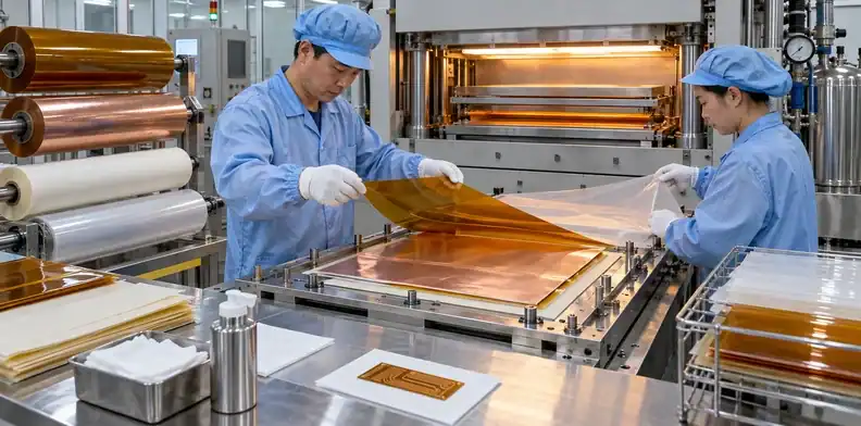 Careful lay-up and lamination control determine flexible-circuit bond quality.