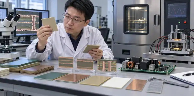 Laminate and copper samples are reviewed against thermal cycling demands.