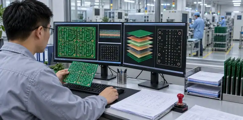 CAM engineers review released PCB files before fabrication begins.