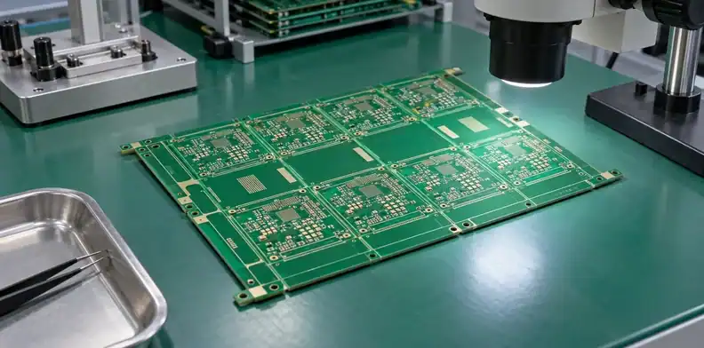 Repeated board patterns and test regions occupy different locations on a pilot panel.