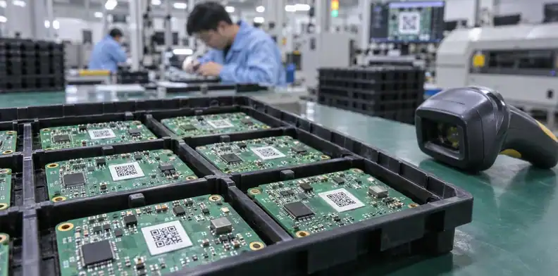 Separate boards carry individual machine-readable marks.
