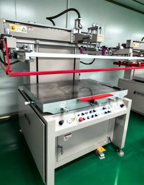 Solder mask screen printing machine at the Queen EMS PCB factory